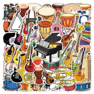 Imagem de Adesivos, instrumento musical, 50 peças, grafite de vinil impermeável 