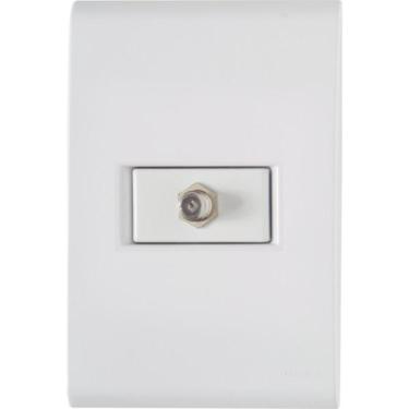 Imagem de Conjunto 4x2 com 1 Tomada TV/SAT Coaxial Tramontina Liz Branco