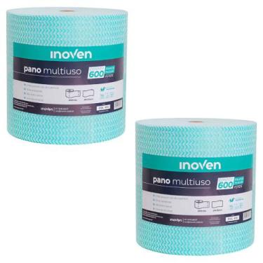 Imagem de Kit com 2 Wiper Rolo Verde 28X240M com 600 Panos Inoven, Verde