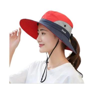 Imagem de Chapéu De Pesca Feminino Com Aba Larga, Secagem Rápida E Proteção Sola