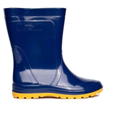 Imagem de Bota Galocha Infantil Jetsky Chuva Impermeável Azul/Laranja, Azul, Lar