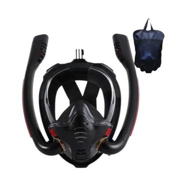 Imagem de Máscara De Snorkel Para Adultos Com Tubo Duplo De Silicone, Óculos De 