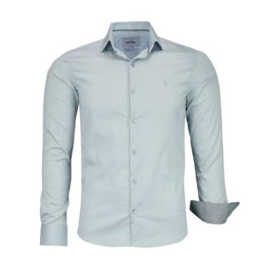 Imagem de Camisa Social Amil Masculina Acetinada Manga Longa Slim Sem Bolso Luxu