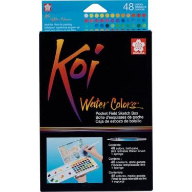 Imagem de CONJ DE AQUARELA ARTISTICO KOI WATER COLORS - 48 CORES - USO PROFISSIONAL