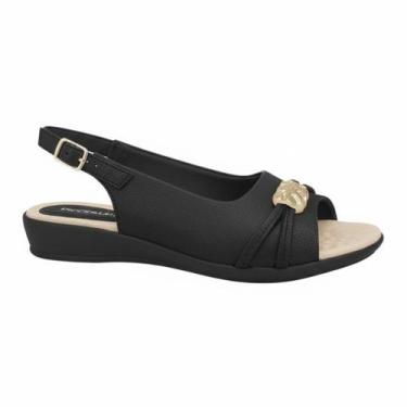 Imagem de Sandália Feminina Confort Piccadilly Aberta Atrás 500408-11, Preto, 37
