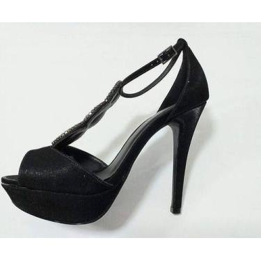 Imagem de Sandalia delly jonnes s.alto  shine/lame 4243 24023, Tecido preto, 36