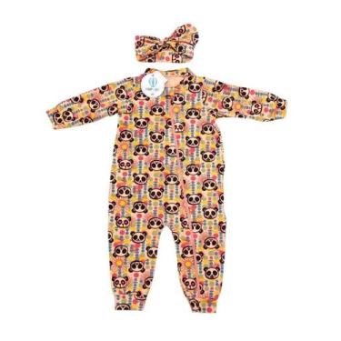 Imagem de Macacão com Zíper Panda com Faixa de Cabelo Tam.G - PopKids