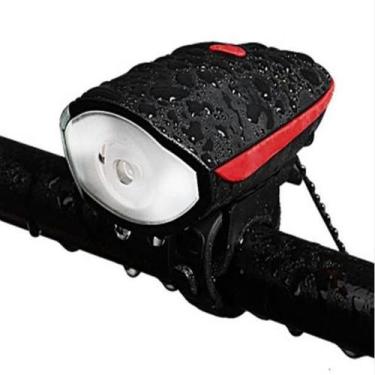 Imagem de Lanterna Farol Bike Bicicleta Com Buzina de Led Dianteiro Recarregável