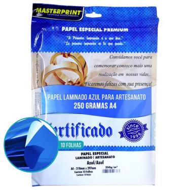 Imagem de Papel Laminado 250g A4 para Artesanato Lembrancinhas Enfeites Decoraçõ