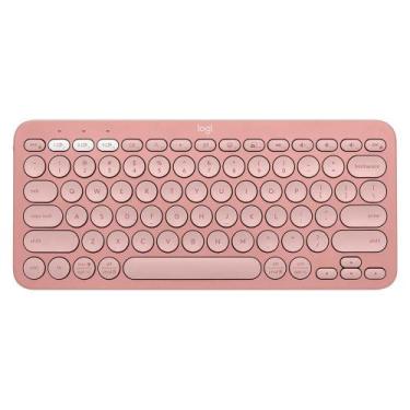 Imagem de Teclado Sem Fio Logitech Pebble Keys 2 K380s Bluetooth Usb, Rosa