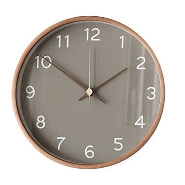 Imagem de jinyi2016SHOP Relógio de parede de quarto estilo minimalista moderno para sala de estar 40,64 cm Relógio de parede digital com relógio de parede decorativo branco cinza (tamanho : C)
