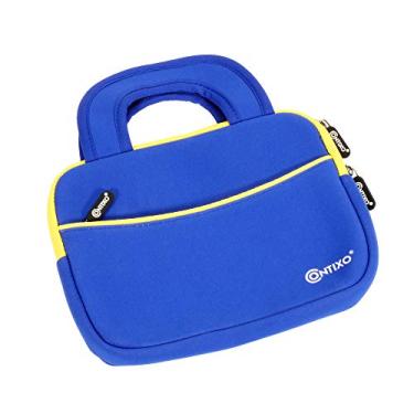 Imagem de Contixo Bolsa para tablet de 10 polegadas – compatível com tablets infantis K102 e K103, capa protetora à prova de choque e resistente à água com forro macio - azul escuro