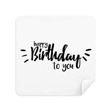 Imagem de Feliz aniversário para você citação estilo pano de limpeza de tela tecido de camurça 2 peças