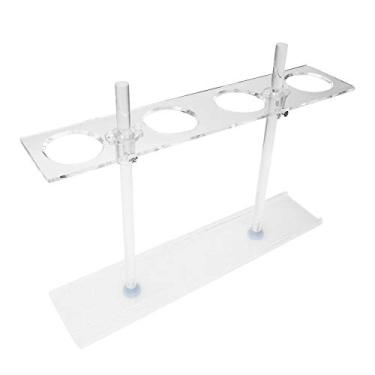 Imagem de Pssopp Plexiglass Funil Stand 4 Furos Altura Ajustável Vidro Funil Rack Suporte para Fixação de Experimentos de Laboratório Escolar