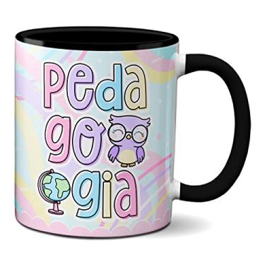 Imagem de Caneca Pedagogia Profissional Pedagoga Escola Presente Fofo (Preta)