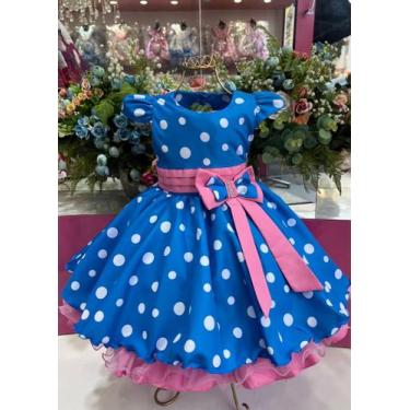 Imagem de Vestido Galinha Pintadinha Azul C/ Rosa - 1.2.3 - Paty Batizados