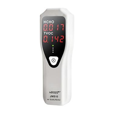 Imagem de Qudai Detector portátil de formaldeído Monitor de qualidade do ar interno Monitor HCHO e TVOC com alarme sonoro Indicador LED para sistema HVAC doméstico