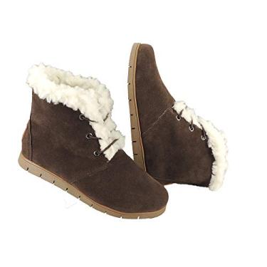 Imagem de Tênis Feminino Infantil Bota de Inverno Neve 100% Forrada Pelo Lã Confort AM811 Cor:3-Marrom;Tamanho:26