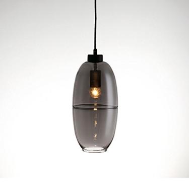 Imagem de Pendente Vidro Metal 1xe27 18x37cm New Line, 40w 110v Fumê