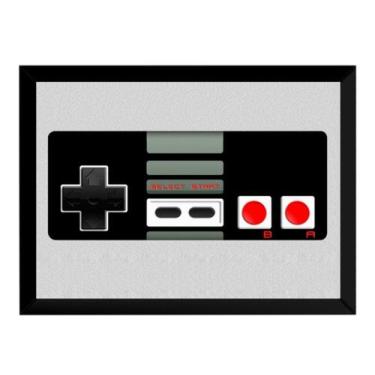 Imagem de Quadro Retro Game Nes 8 Bits Controle Arte Poster Moldurado - Fanarte
