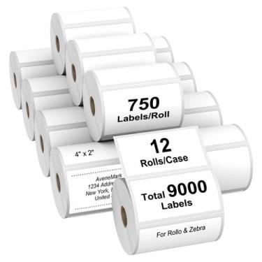 Imagem de Etiquetas Térmicas Diretas AveneMark 4x2 - 750 Etiquetas/Rolo (12 Rolo