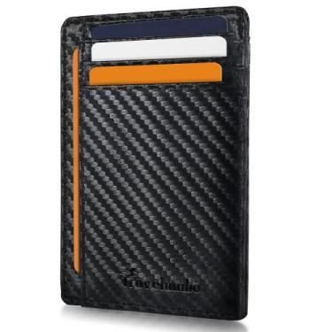 Imagem de Carteira Slim de Couro Travelambo com Bloqueio RFID - 8cm x 10cm