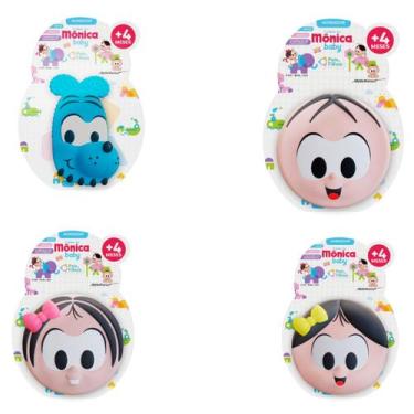 Imagem de Kit Com 4 Mordedor Para Bebê Bonecos Turma Da Mônica Vinil - Pais e Fi