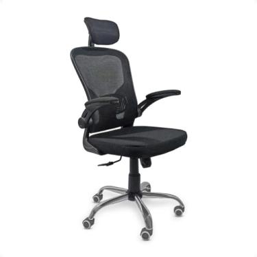 Imagem de Cadeira para Escritório Office Ergonômica Modelo Presidente em Tecido cor Preto