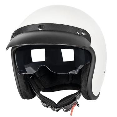 Imagem de Yesmotor Capacete De Motocicleta Retrô Aberto 3/4 Vespa Vintage Para Moto, Motoneta, Cruiser, Bobber E Chopper - Aprovado Pela Dot