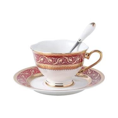 Imagem de Xícara de chá de leite, chá da tarde, conjunto de xícara de café e pires, prato de lanche, chávena de chá vermelha, cerâmica, chávena de café, utensílios domésticos, copos de chá (cor: A)