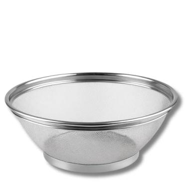 Imagem de Cesto Escorredor de Inox - 3 Tamanhos 22cm ou 25cm ou 28cm para Cozinha Ideal para Lavar Cozinhar a Vapor e Escorrer Arroz Legumes Massas e Frutas Durável e Anti-Roxa(APENAS CESTO 28CM)