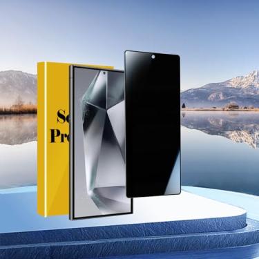 Imagem de 1 pacote para Galaxy S24 Protetor de tela ultra privacidade, película de vidro temperado privada anti-espião, dureza 9H, compatível com capas