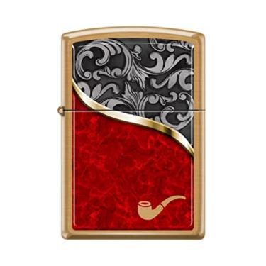 Imagem de Zippo Isqueiro - Isqueiro à prova de vento de latão escovado veneziano preto e cinza #Z5114