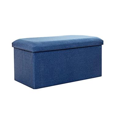 Imagem de Banco de armazenamento dobrável de 48 x 30 x 30 cm - Organizador de cubos para cadeira e cama, grande capacidade, design elegante, capacidade de carga de 150 kg, ideal para decoração de casa e