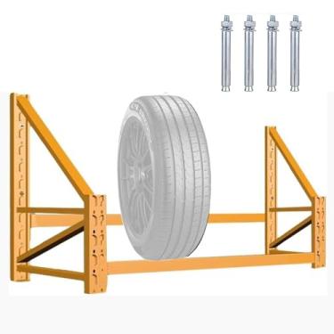 Imagem de Suporte de armazenamento de rack de pneu com acessórios, prateleira grande para vários pneus/pneus de inverno, cubo, suporte de exibição de semi pneus, organizador de transporte de pneu sobressalente