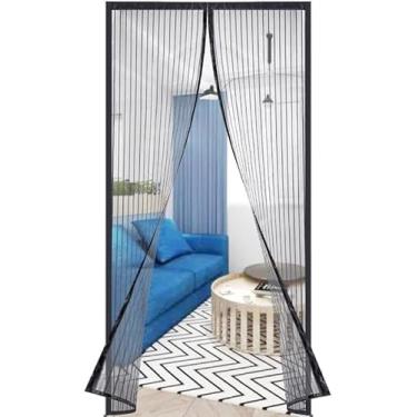 Imagem de Cortina Mosquiteiro Magnética 2,1x1,0m | Tela Protetora de Insetos com Fechamento Automático | Mosquiteiro para Porta e Janela Antidengue Sem Furos