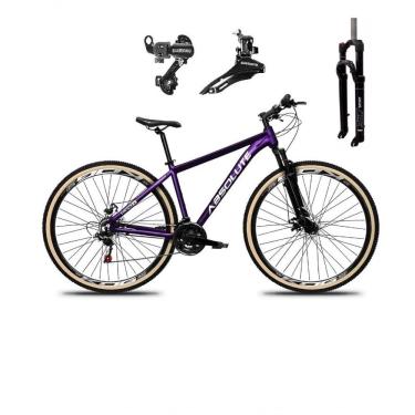 Imagem de Bicicleta Aro 29 Absolute Nero 5 Alumínio Câmbios Shimano 24v Garfo Com Trava Mountain Bike Roxo 19