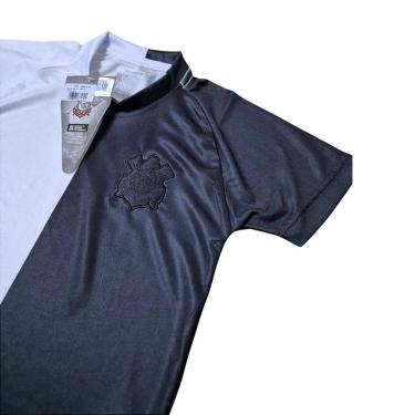 Imagem de Camiseta Infantil Corinthians Preto e Branco Escudo Preto