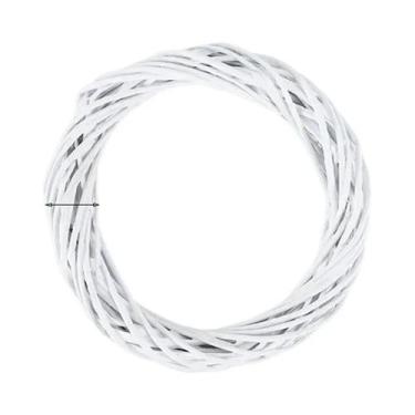 Imagem de Guirlanda De Rattan Branco Com Design Redondo Para Decoração De Árvore