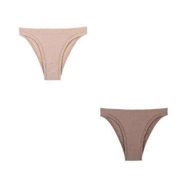 Imagem de Calcinhas Femininas Sem Costura De Cintura Baixa 2 Peças Lingerie Sexy