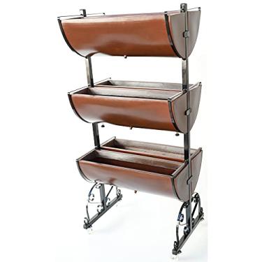 Imagem de Horta Vertical 6 Jardineiras Marrom Suporte Plantas com Roda
