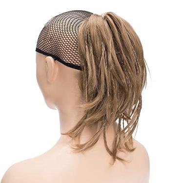 Imagem de IMISSU Presilha de rabo de cavalo trançada artesanal em extensões de cabelo rabo de cavalo (Cobre Cinza)