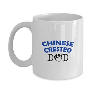 Imagem de Caneca divertida de crista chinesa para casal – pai de crista chinês – mãe de crista chinesa – presentes para amantes de crista chinesa – ideia exclusiva de presentes de cerâmica (papai)