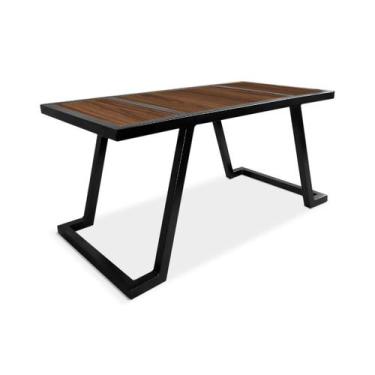 Imagem de Mesa De Centro Retangular Sala Mdf Coimbra Preto e Villandry - Genus M