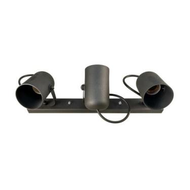 Imagem de Luminária Teto Trilho 3 Spots Direcionáveis Luxo Preto 1273 - Preludio