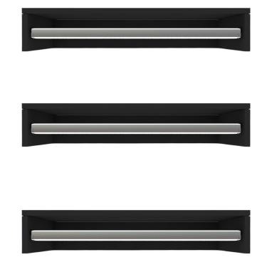 Imagem de Kit 3 Cabideiro De Parede Suspenso 80x25x11,5 Preto