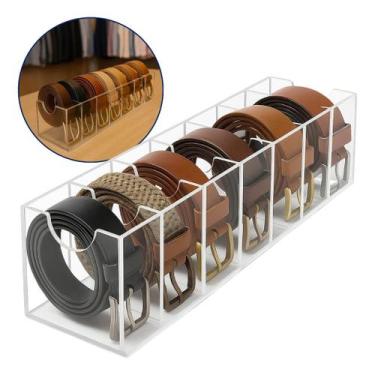 Imagem de Organizador Cintos 7 Divisórias Suporte Expositor Armário Closet Loja 