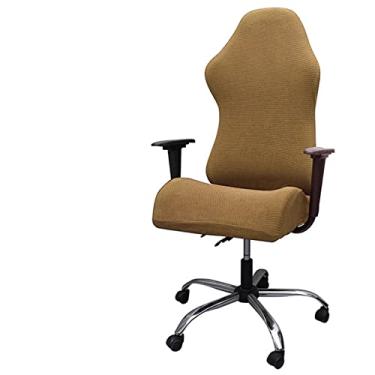 Imagem de Cadeiras de mesa poltrona elástica para computador e escritório (cor: marrom)