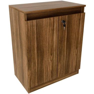 Imagem de Balcão Para Escritório 2 Portas Com Chave Pequeno Nogal