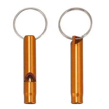 Imagem de Apito de cachorro de 2 peças para treinamento, apito silencioso para parar de latir e lembrar de treinamento, com chaveiro para cães pequenos, médios e grandes (laranja)